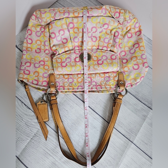 Coach Vintage Leah Signature Op Art Muti-color CC Shopper Tote #13142 & Wristlet - Picture 10 of 16